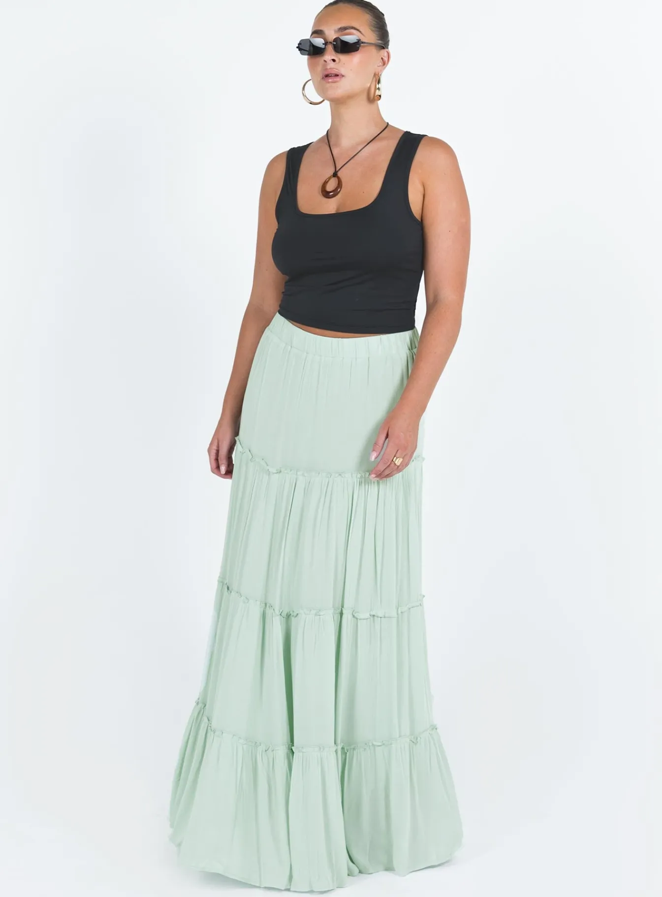 Princess Polly Miriah Maxi Skirt Sage Hot