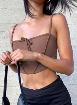 Princess Polly Miriam Top  Brown Shop