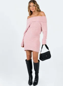 Princess Polly Mirrabrook Off The Shoulder Mini Dress  Pink Fashion