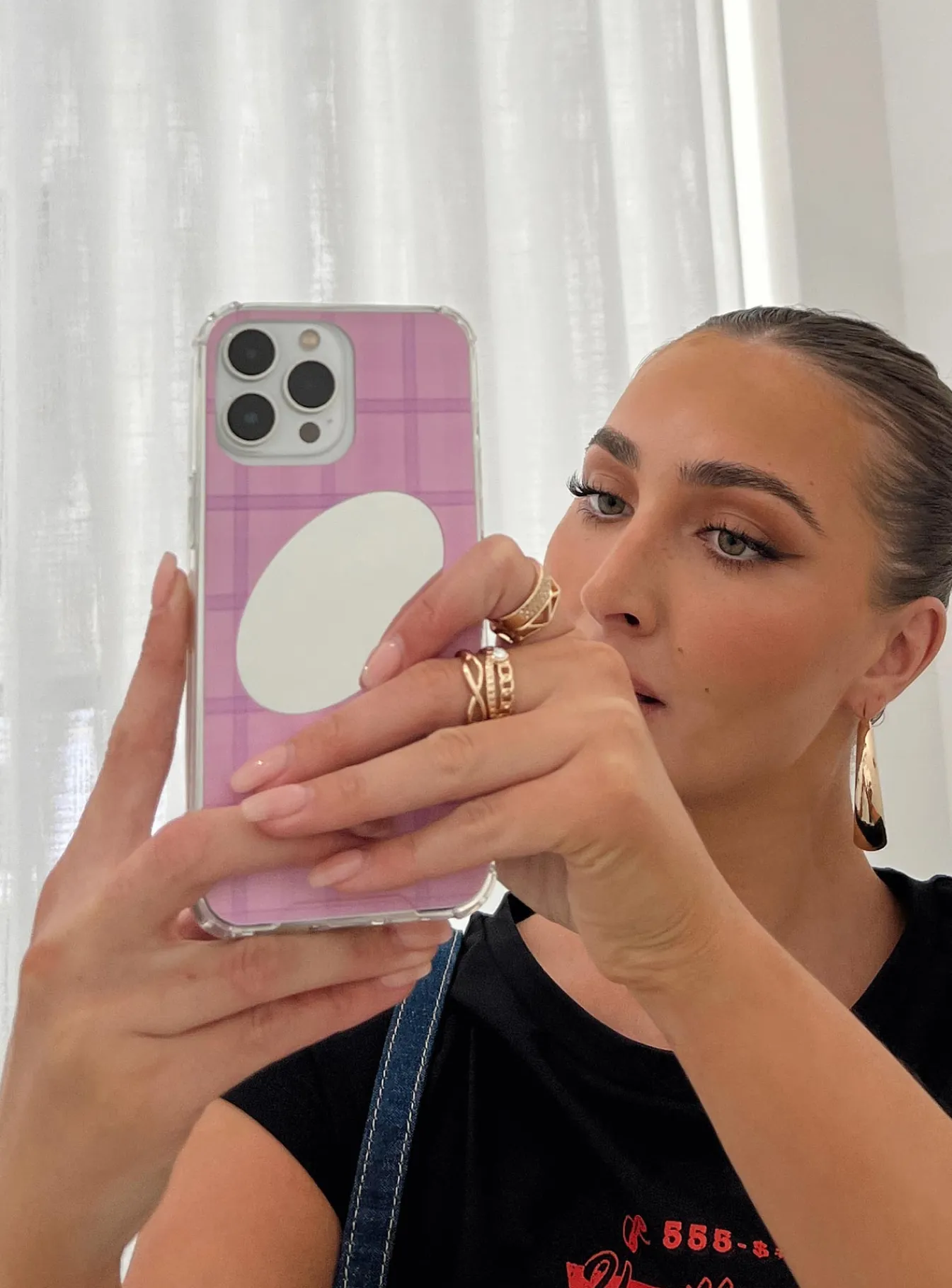 Princess Polly Mirror Me Iphone Case Pink Check Fashion