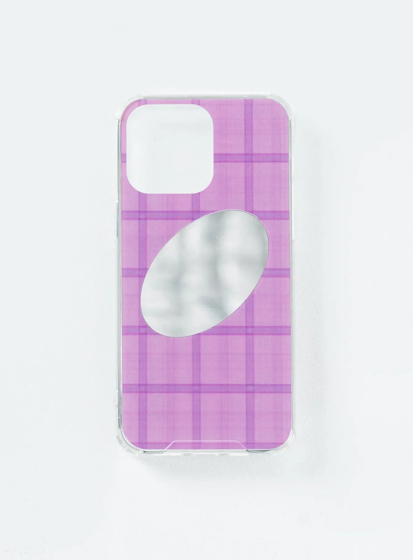 Princess Polly Mirror Me Iphone Case Pink Check Fashion