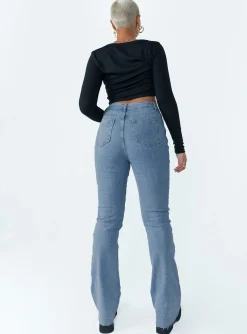 Princess Polly Mish High Rise Flare Jean  Denim Clearance