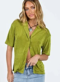Princess Polly Misha Shirt  Green New