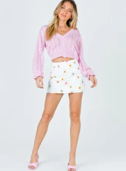 Princess Polly Mishka Mini Skirt White New