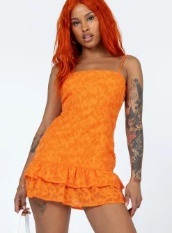 Princess Polly Molina Mini Dresstexture   Orange Cheap