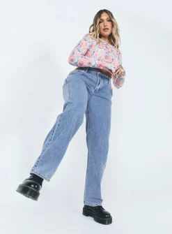 Princess Polly Mollie Asymmetricjeans   Denim Clearance