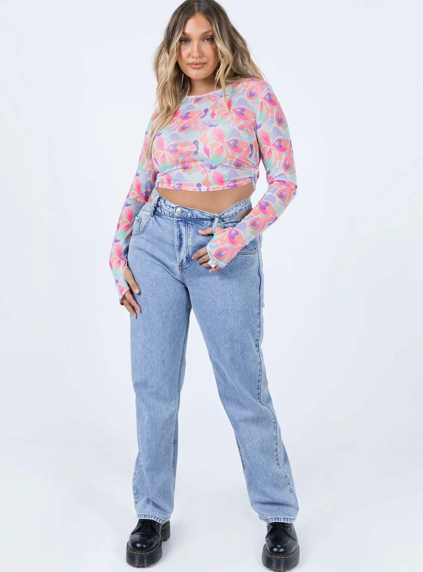 Princess Polly Mollie Asymmetricjeans Denim Clearance