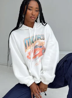 Princess Polly Monaco Racing Hoodie  White Shop