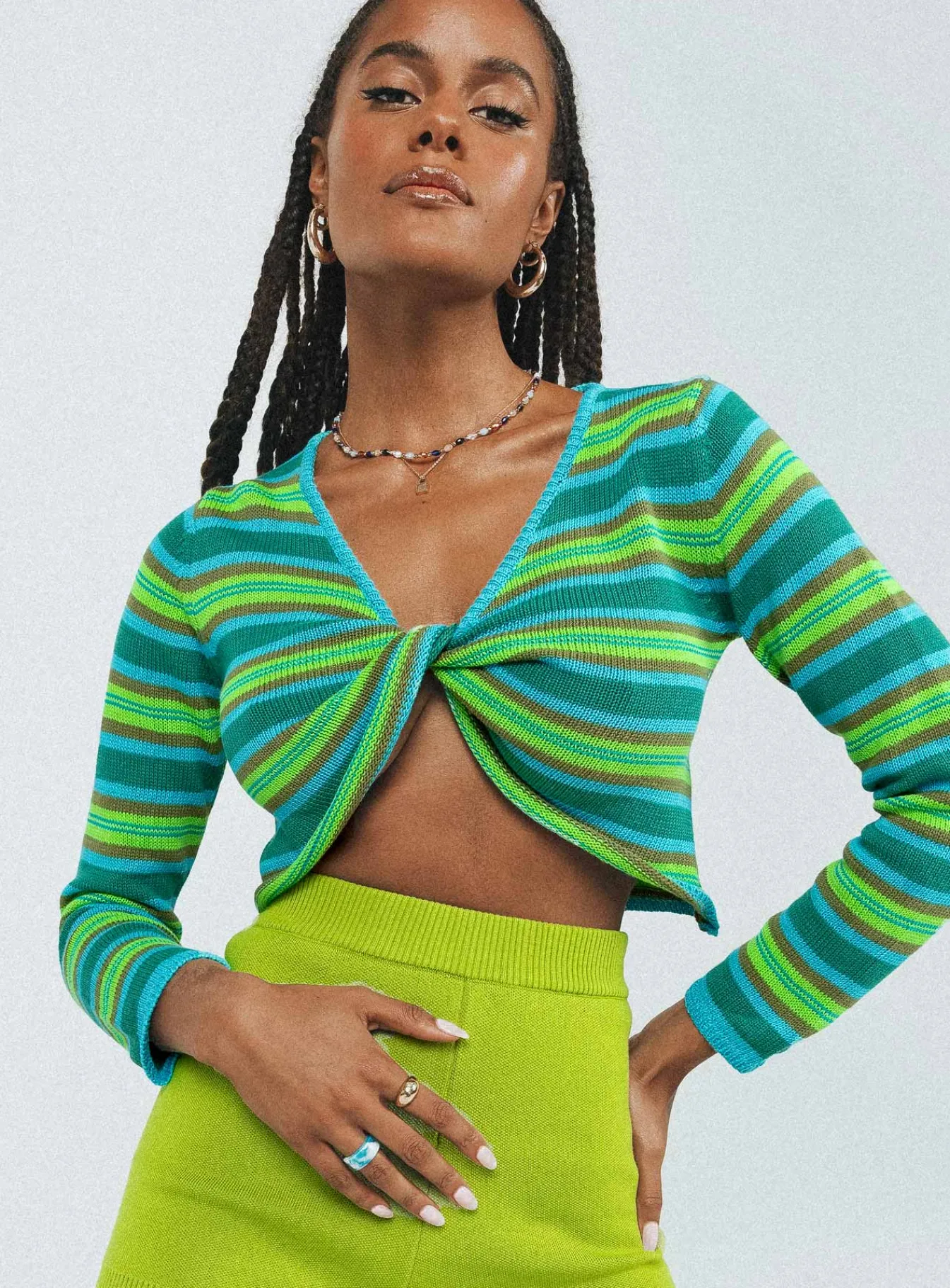 Princess Polly Monet Sweater Green Hot