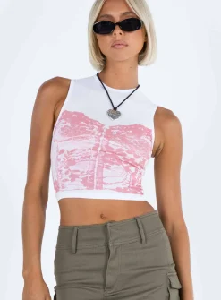 Princess Polly Monlo Top White / Pink White/Pink Best