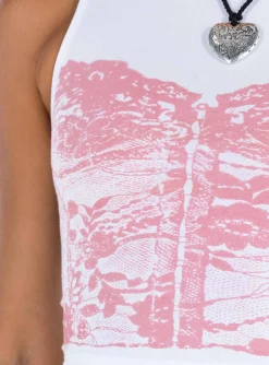 Princess Polly Monlo Top White / Pink White/Pink Best
