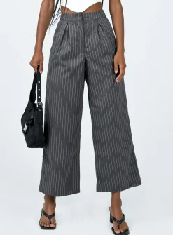 Princess Polly Montez Pantspinstripe   Grey Outlet