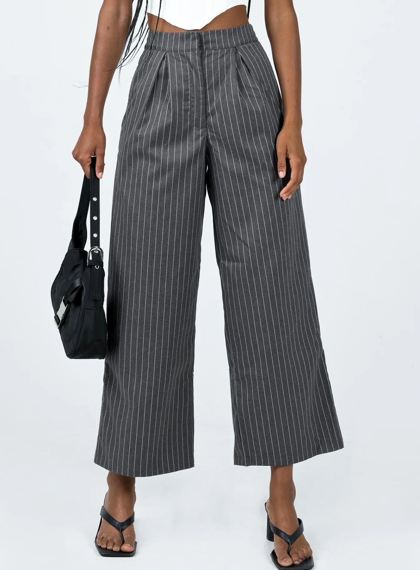 Princess Polly Montez Pantspinstripe Grey Outlet