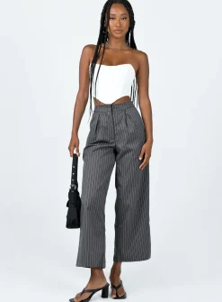 Princess Polly Montez Pantspinstripe Grey Outlet