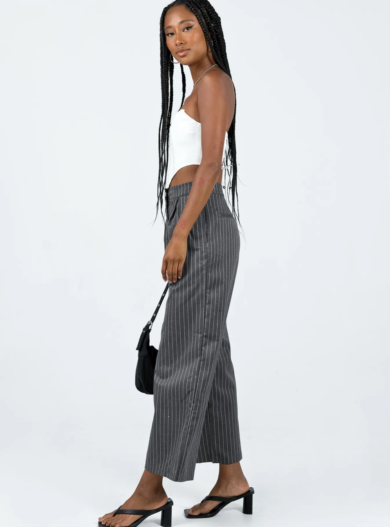Princess Polly Montez Pantspinstripe Grey Outlet