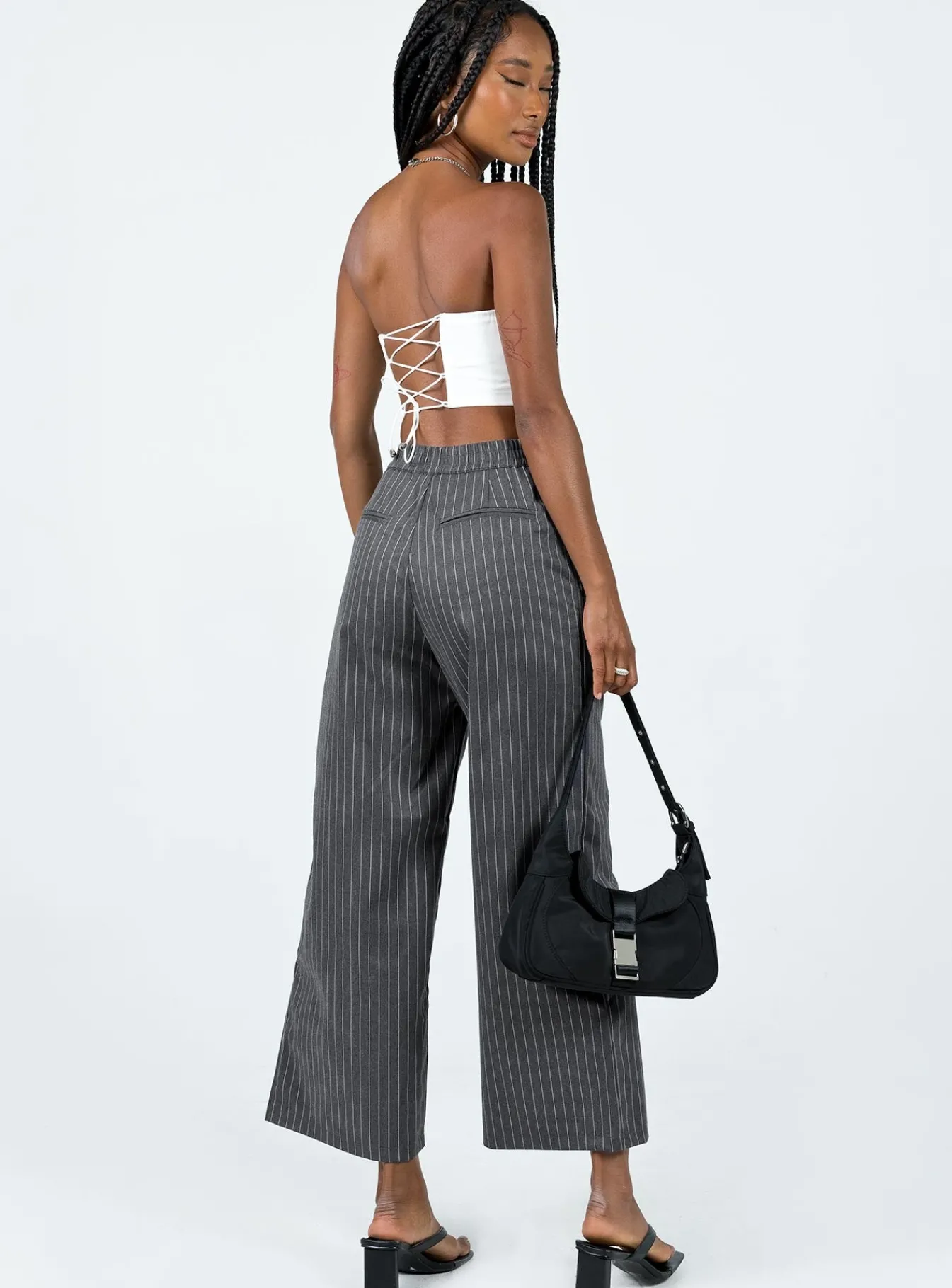 Princess Polly Montez Pantspinstripe Grey Outlet