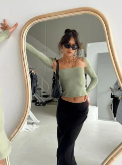 Princess Polly Moran Two Piece Bolero Top Sage Flash Sale