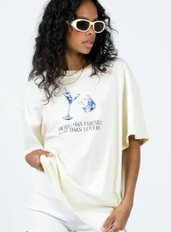 Princess Polly More Than Friends Oversized Top  Off White Clearance