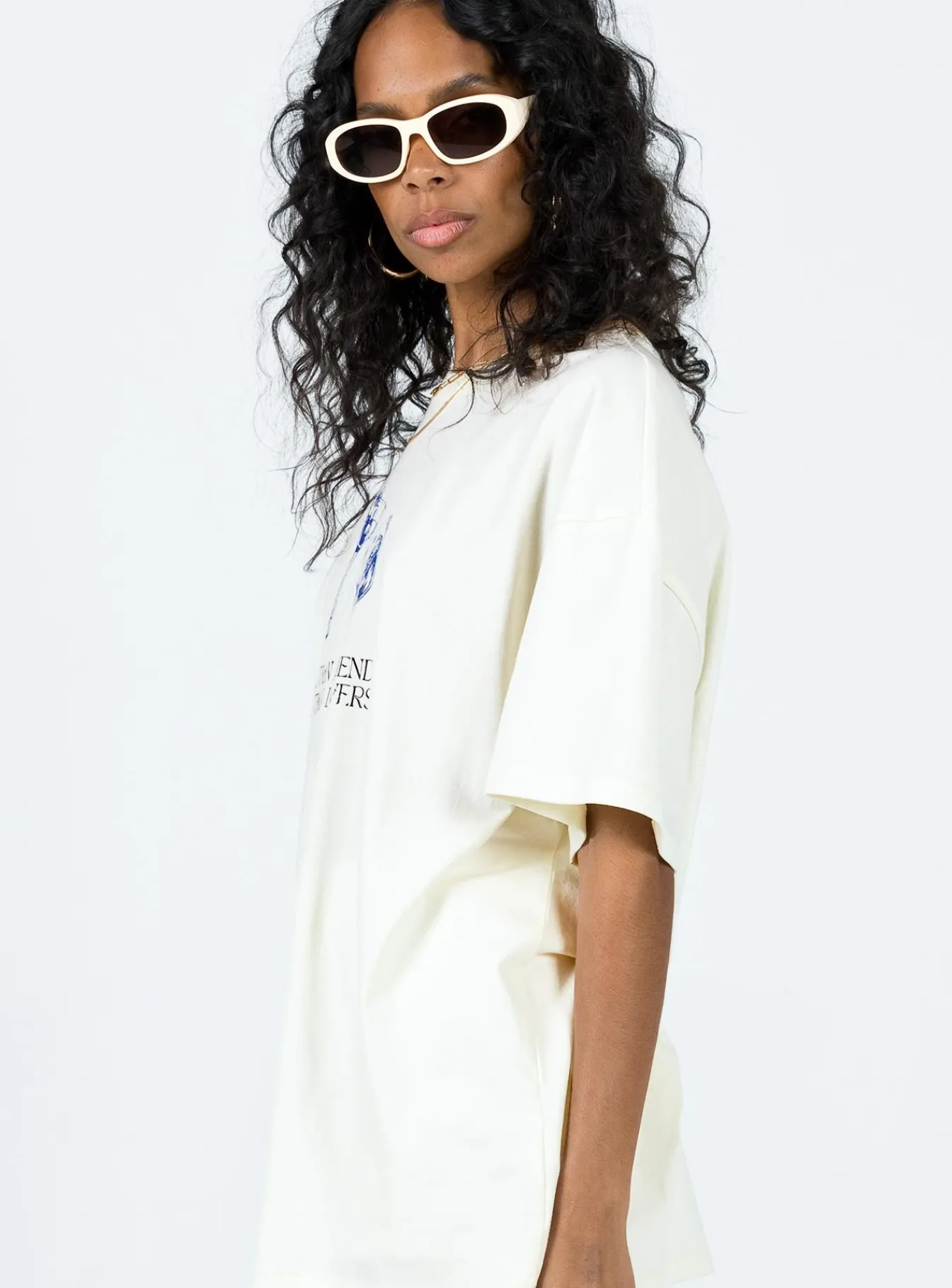 Princess Polly More Than Friends Oversized Top Off White Clearance