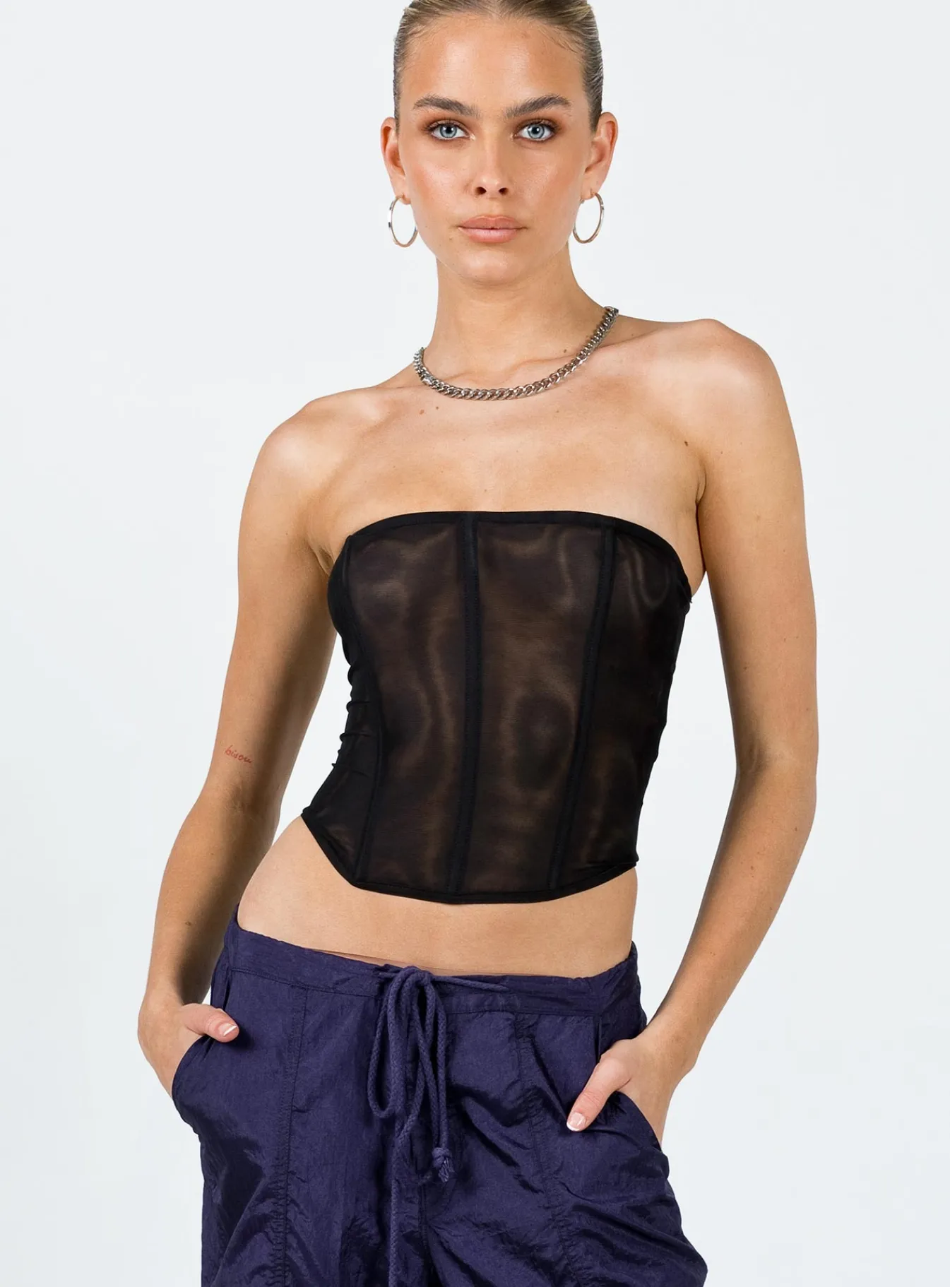 Princess Polly Morso Mesh Corset Top  Black Shop