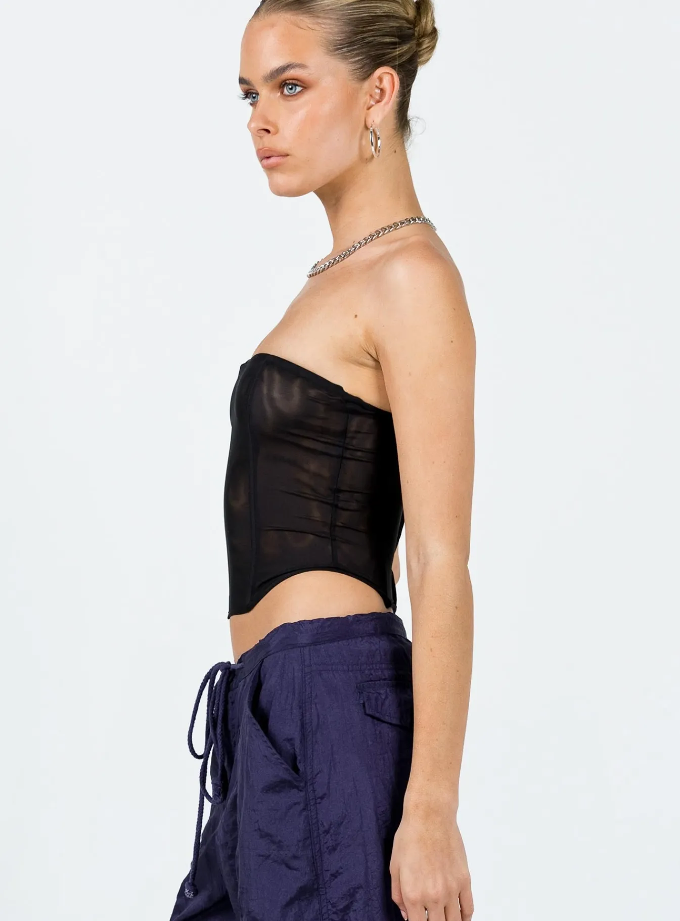Princess Polly Morso Mesh Corset Top  Black Shop