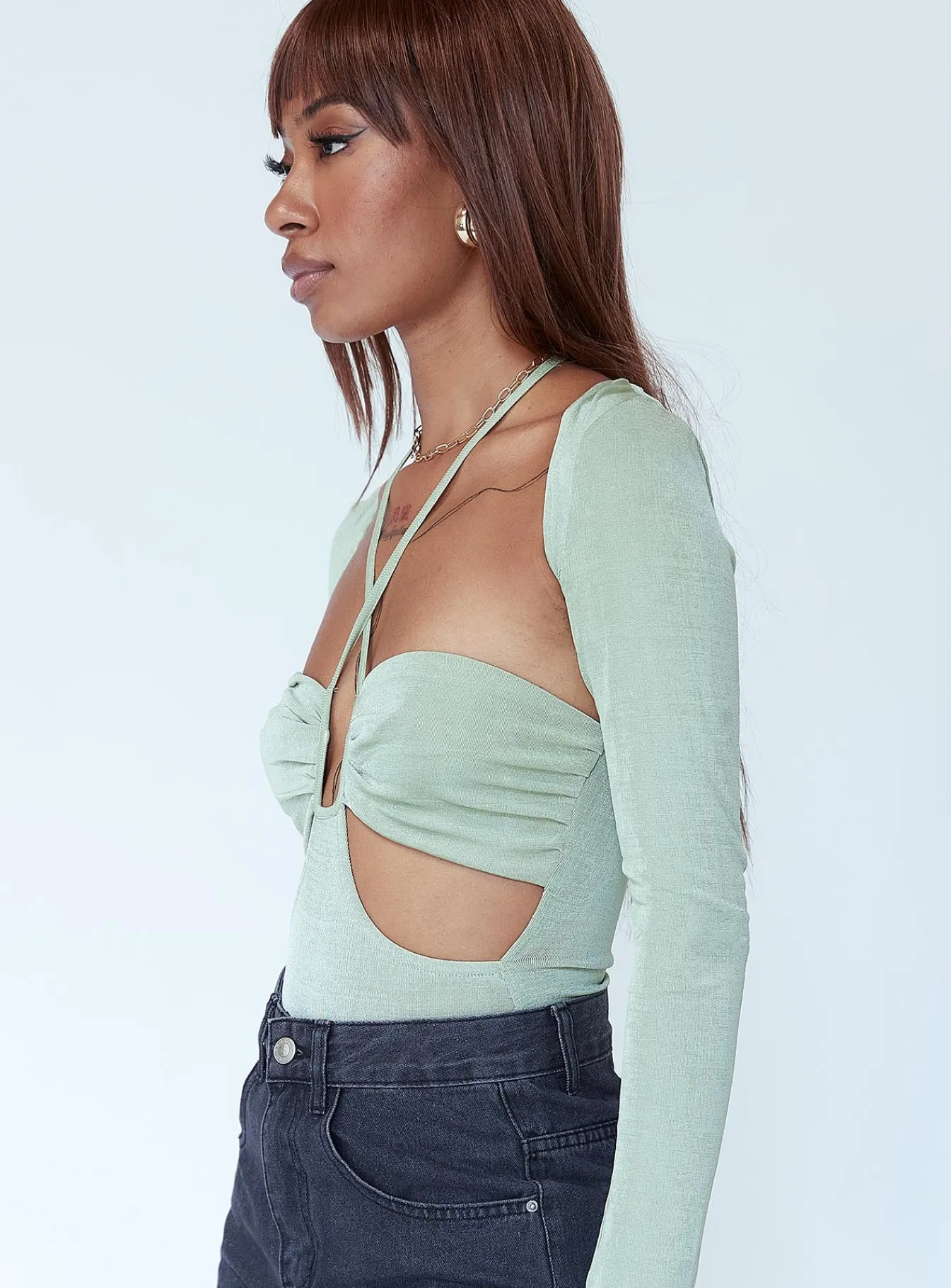 Princess Polly Moscow Bodysuit Green Outlet