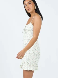 Princess Polly Motel Alaca Dress Pretty Petal Ivory White Online
