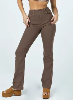 Princess Polly Motel Bootleg Jeans  Rich Brown Online