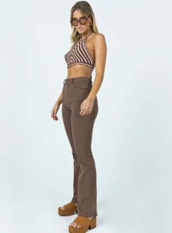 Princess Polly Motel Bootleg Jeans Rich Brown Online