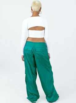 Princess Polly Motel Chute Trousers  Teal Best Sale