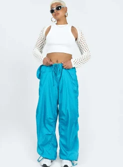 Princess Polly Motel Chute Trousers Blue New