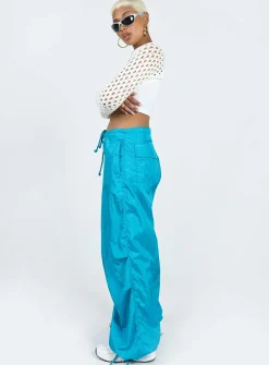 Princess Polly Motel Chute Trousers Blue New