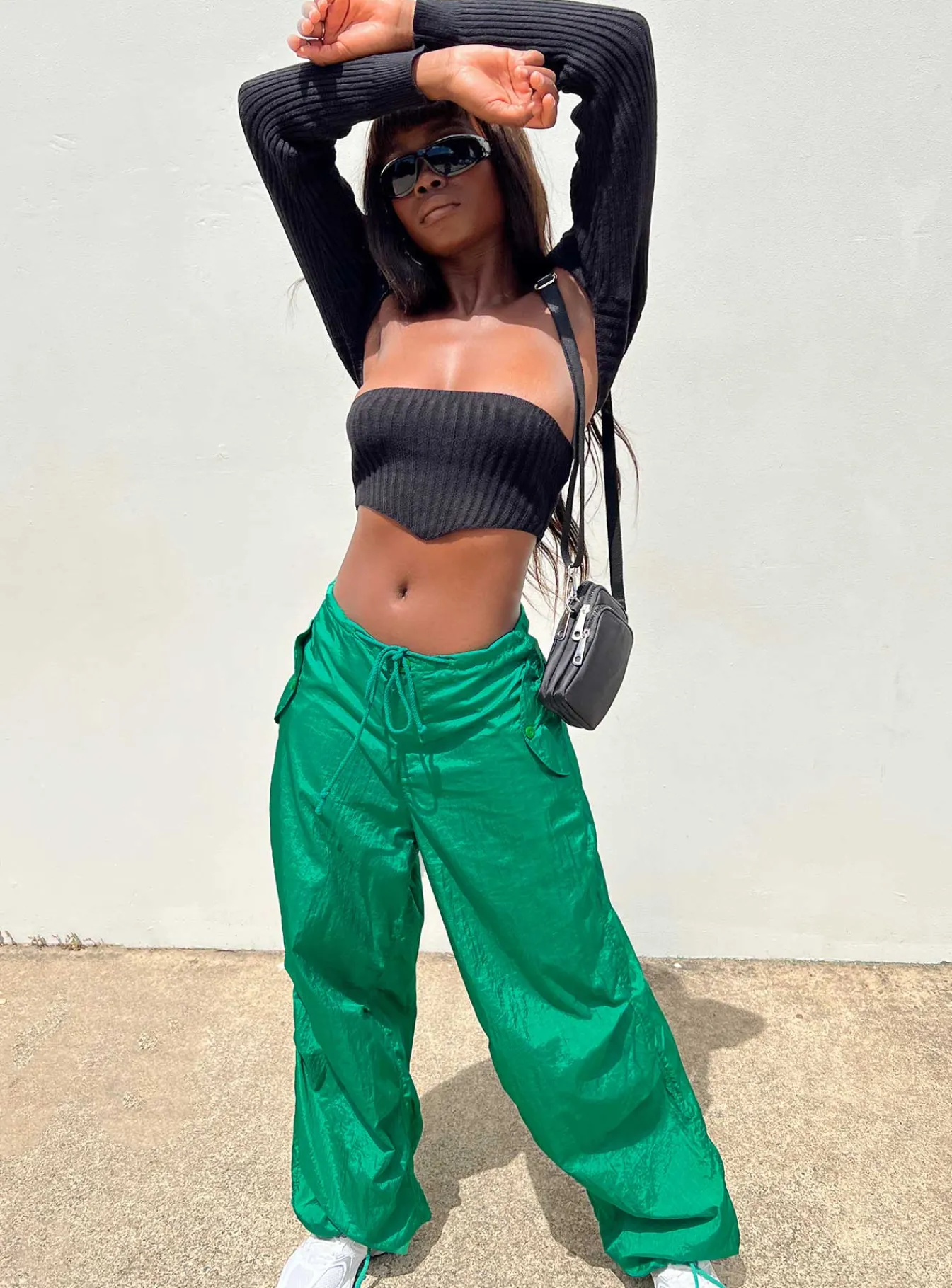 Princess Polly Motel Chute Trousers Green Cheap