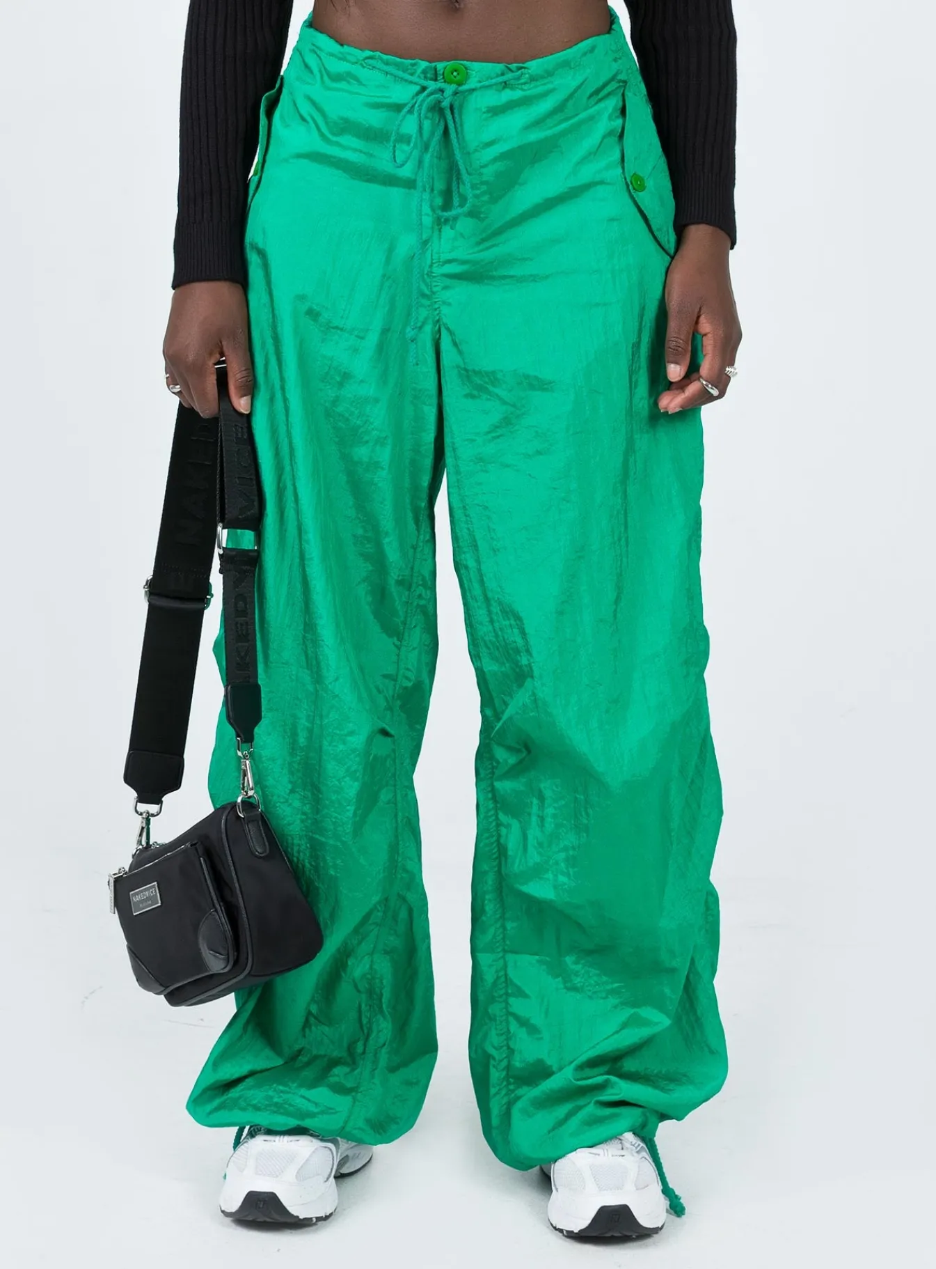 Princess Polly Motel Chute Trousers Green Cheap