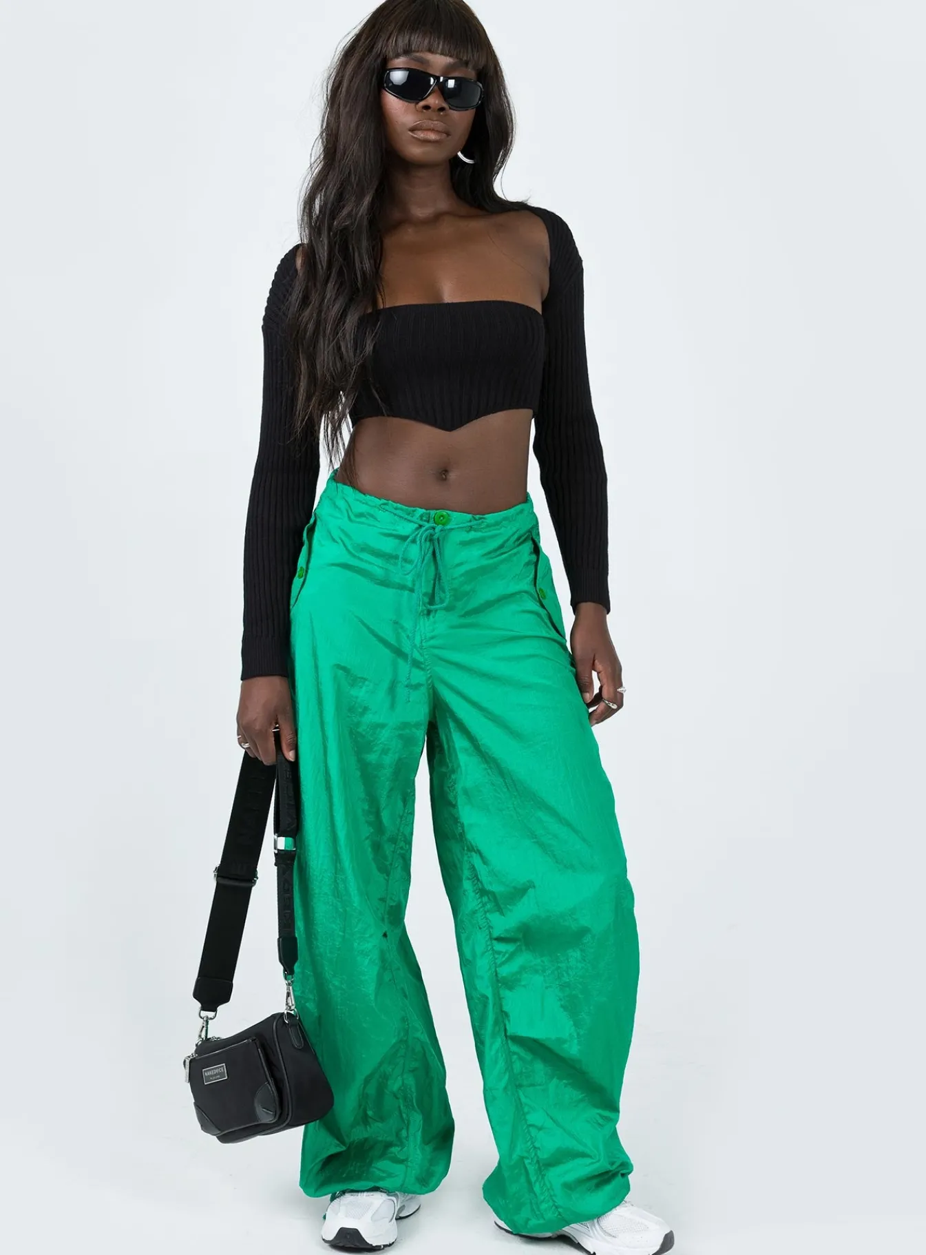 Princess Polly Motel Chute Trousers Green Cheap