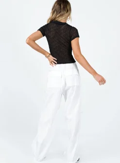Princess Polly Motel Chute Trousers Ivory   Off White Hot