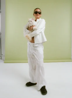 Princess Polly Motel Chute Trousers Ivory   Off White Hot