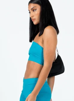 Princess Polly Motel Danela Top Tailoring Azure Blue New