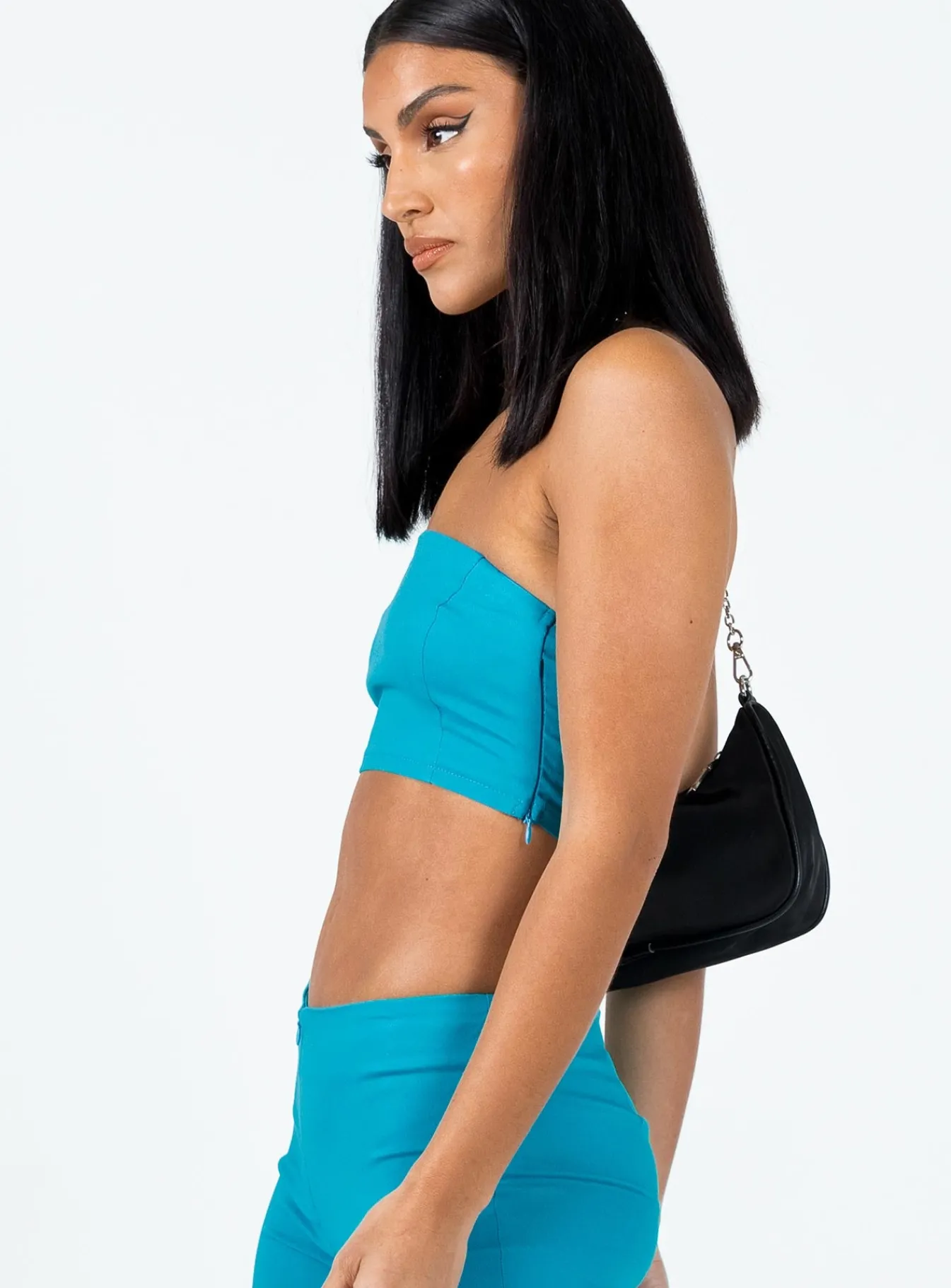 Princess Polly Motel Danela Top Tailoring Azure Blue New