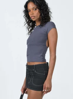 Princess Polly Motel Dipta Skirt/ White Black Discount