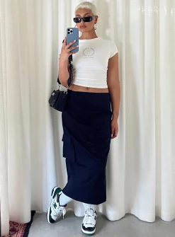 Princess Polly Motel Enore Skirt  Navy Fashion