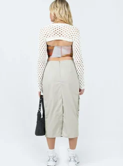 Princess Polly Motel Enore Skirt  Oat Sale