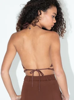 Princess Polly Motel Groci Top Multi Stripe  Brown Flash Sale