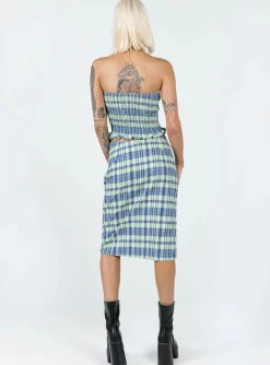 Princess Polly Motel Harriet Skirt Colourpop Check Blue Online