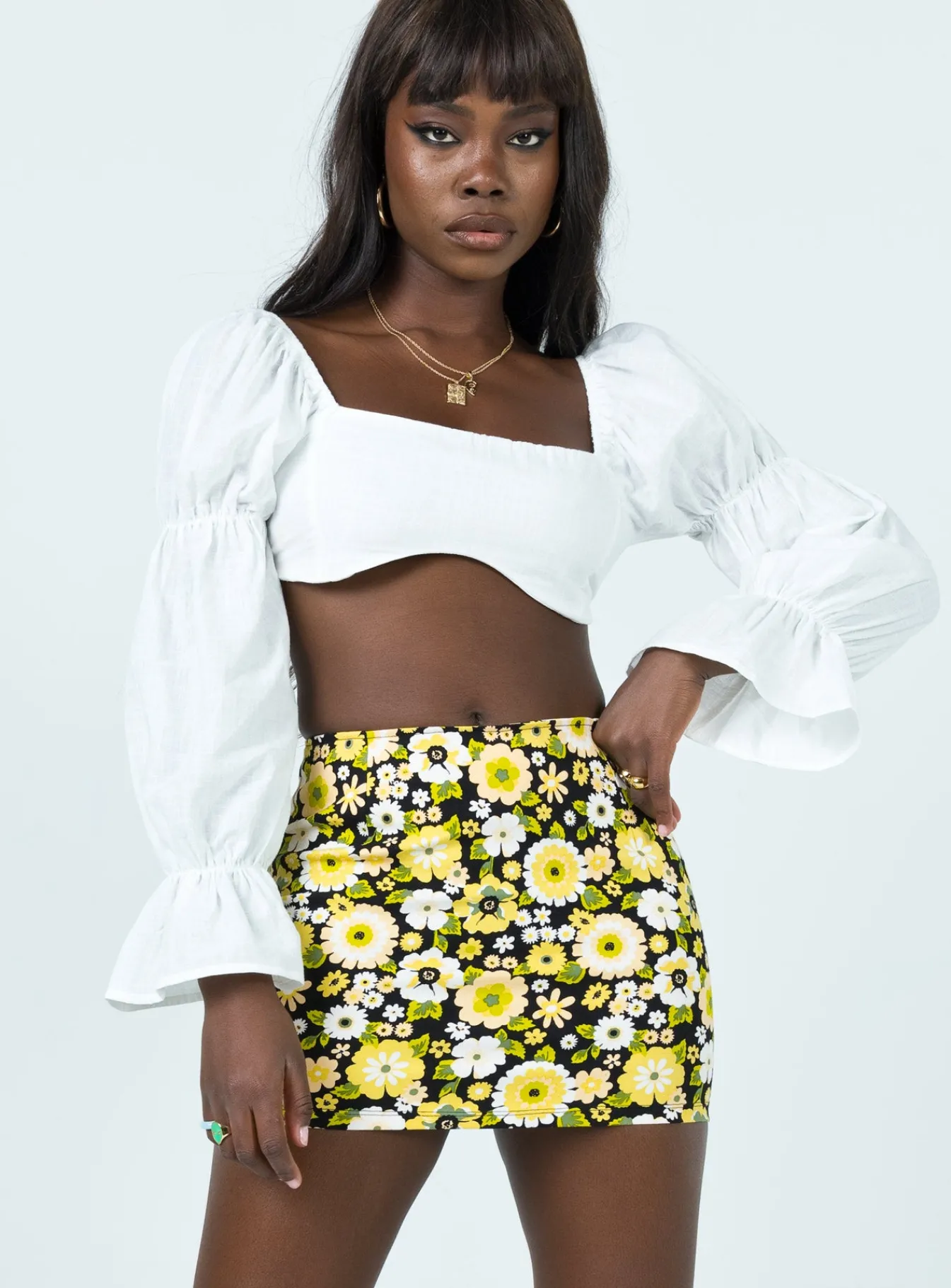 Princess Polly Motel Ima Skirt Retro Floral Cheap