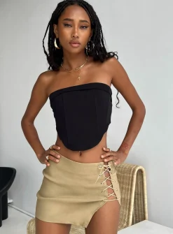 Princess Polly Motel Iram Skirt  Tan Hot