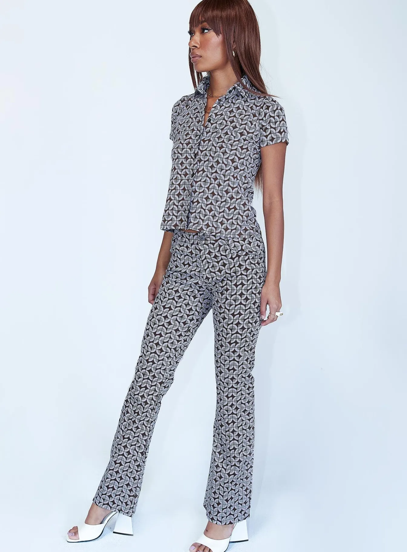 Princess Polly Motel Jopan Trouser Retro Tile Multi Best Sale