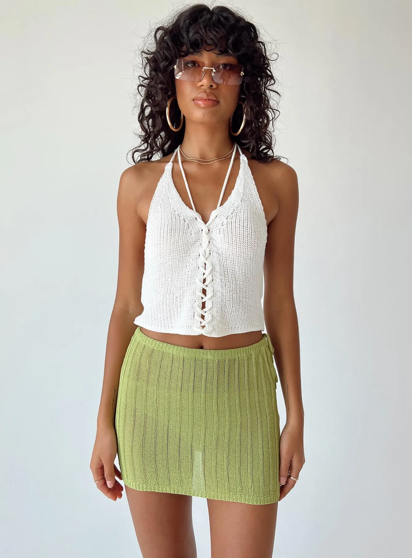 Princess Polly Motel Juna Skirt Lime Cheap