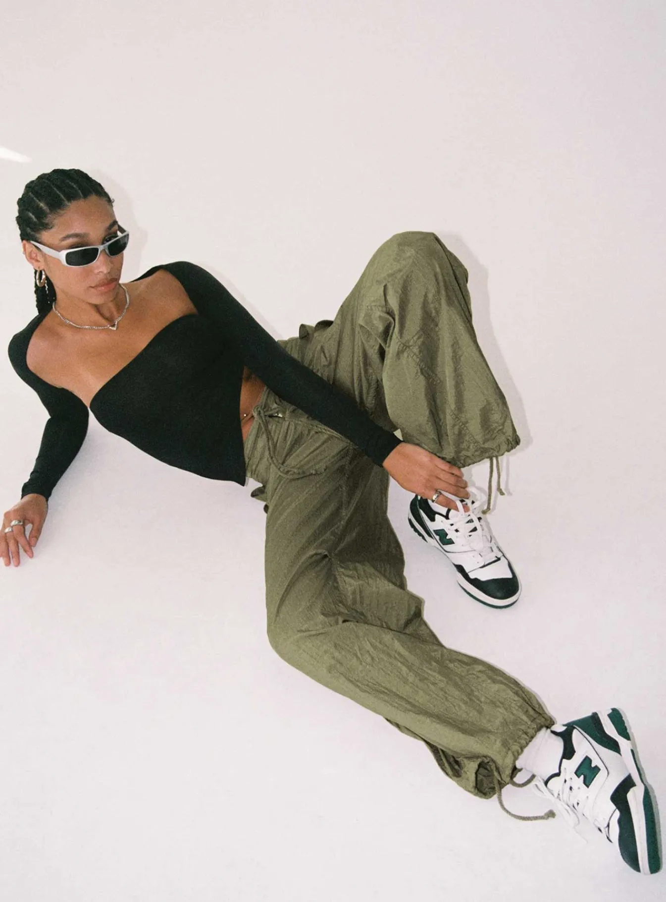 Princess Polly Motel Juwan Trouser Parachute Green Sale