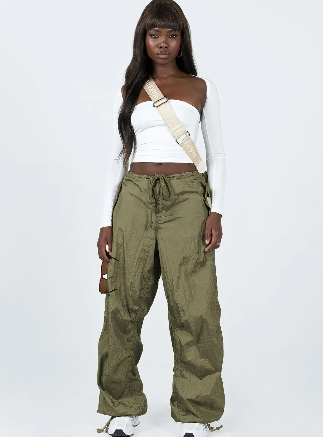 Princess Polly Motel Juwan Trouser Parachute Green Sale